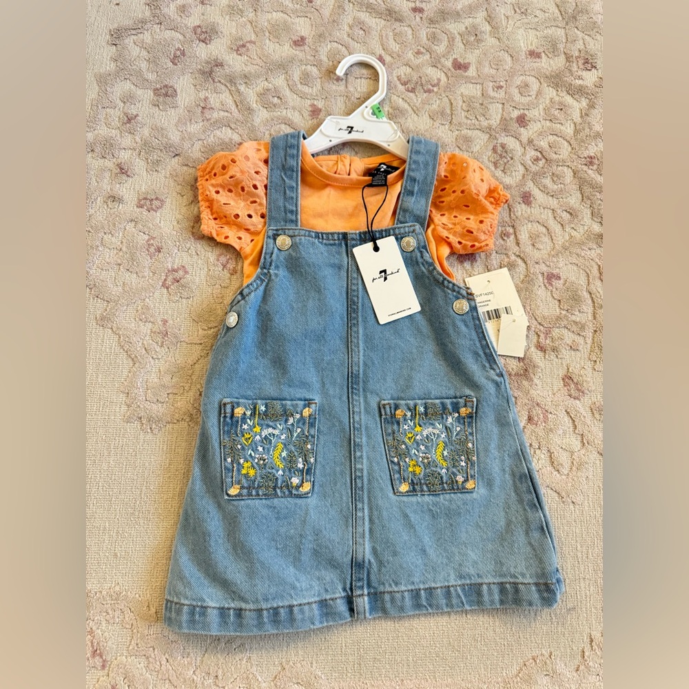 7 For All Mankind | Two-Piece Overall Set with Onesie
